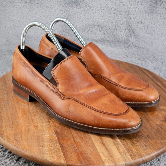 COLE HAAN GRAND OS LENOX HILL VENETIAN LEATHER LOAFER SHOES C11626 TAN MENS 7 M - Picture 1 of 7